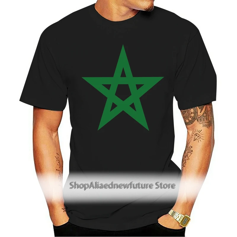 

Men T Shirt 2021 Fashion Printed T-Shirt Pure Cotton Men Morocco Flag Vintage Style Retro Moroccan T-Shirt Gift Idea T Shirt