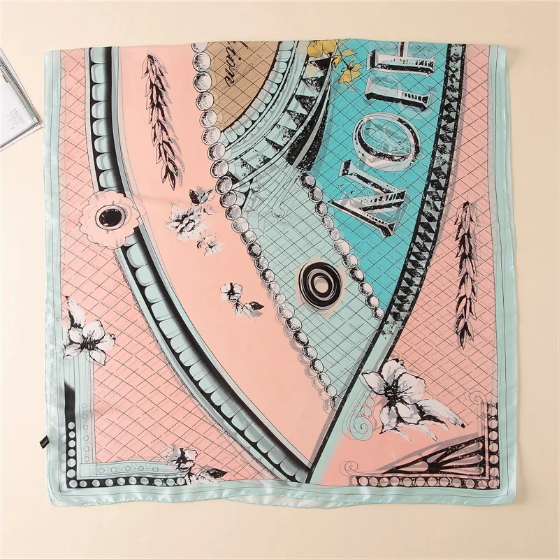 

2020 New style Spring and summer Luxury brand women beach Popular scarf ladies print Large size silk shawl Fashion headcloth