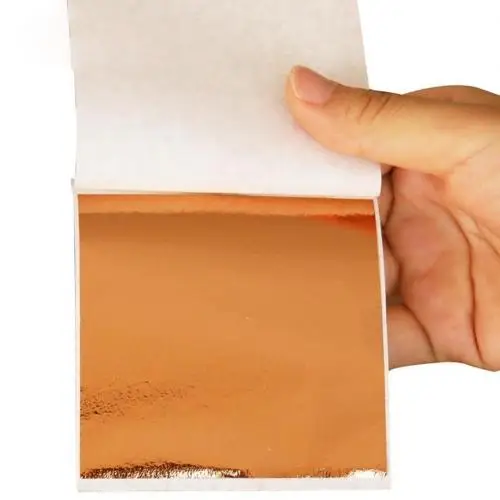 Rose Gold 100 шт 9x9 см розовые, золотые, серебряные сусальное золото фольга бумага Имитация Позолота Искусство ремесло позолота Сделай Сам дизайн рамка декоративный материал - Цвет: Rose Gold