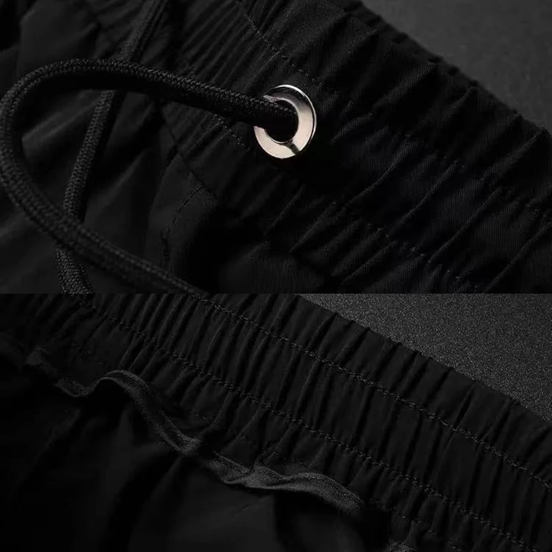 

2021 Summer Men's Boutique Lightweight Mercerized Sports Casual Pants Workwear Large Pocket Elastic Drawstring Pants