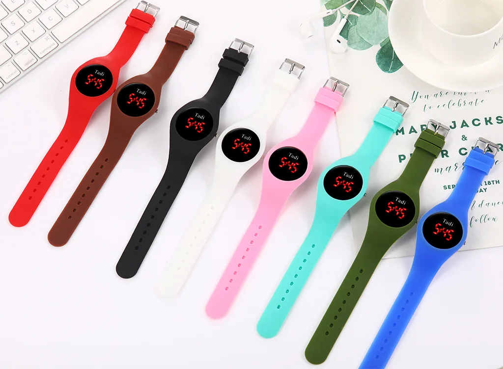 

Fashion Silicone Student Quartz Watch Hot Silicone Bright Screen Digital Watch Wholesale