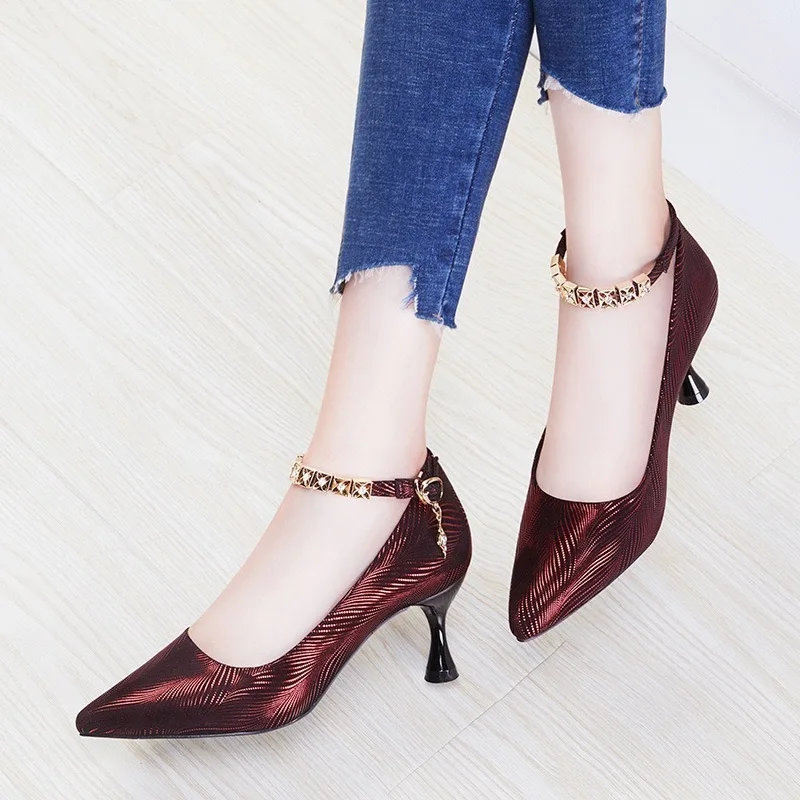 Женская обувь новые черные туфли-лодочки принцессы с острым носком и