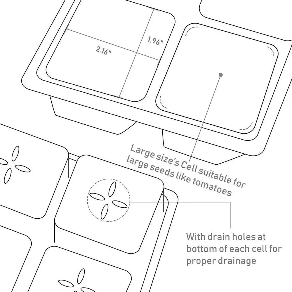 Прозрачный поднос для семян 10 комплектов 6 ячеек коробка выращивания прозрачный