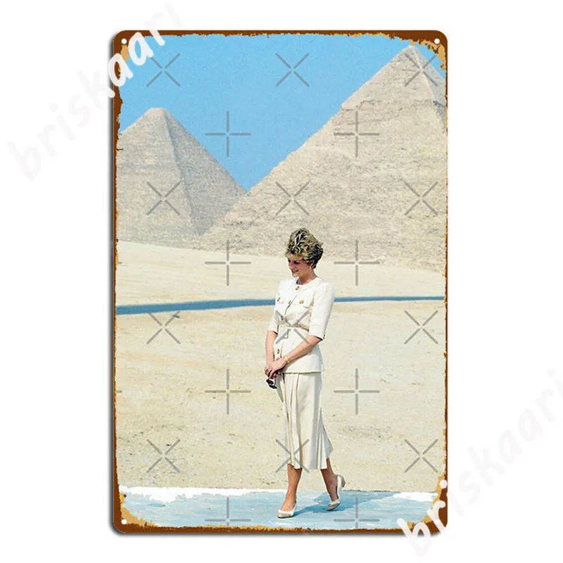

Princess Diana Egypt 1992 Metal Signs Wall Mural Living Room Personalized Plaques Metal Posters