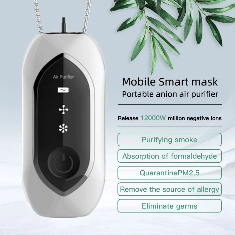 

Personal Air Purifier,Usb Portable Hanging Necklace with Negative Ion Air Freshener Low Noise for Adults Kids Ran