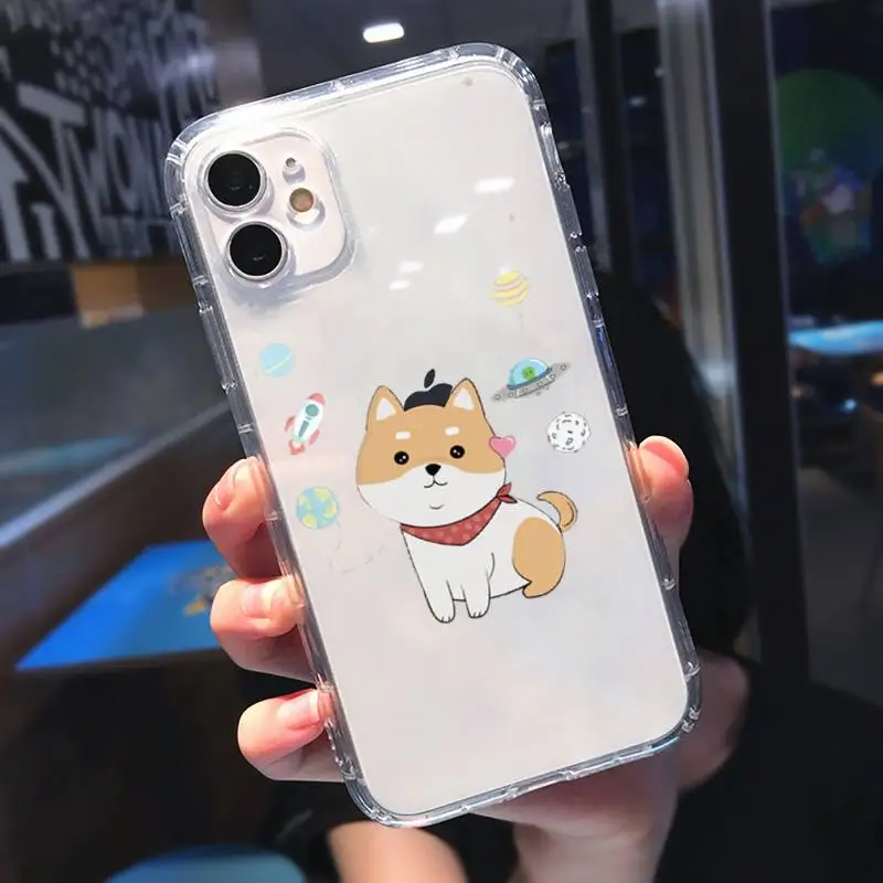 

Cute cartoon cat dog corgi Phone Case Transparent for Clear iPhone 11 12 mini pro 8 7 6 6S XS MAX Plus X 5S SE 2020 XR