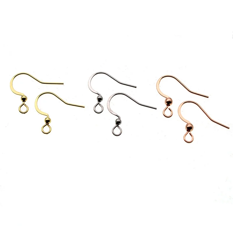 50 шт. серьги Крючки из нержавеющей стали цвета розового золота гипоаллергенные