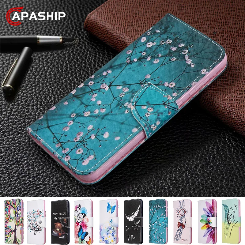 Кожаный чехол книжка с мультяшным рисунком для iphone 11 Pro 7 8 Plus 6 6S 5 SE бумажник XS Max XR X