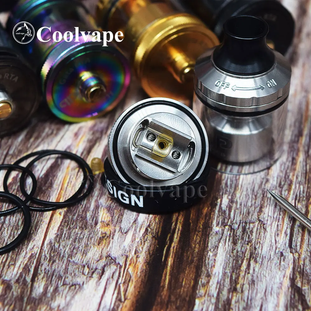 coolvape QP design GATA RTA MTL DL 24mm 4ml 2ml capacity 2 in 1 atomizer Bottom airflow Single Coil vs Design Nio RDA | Электроника