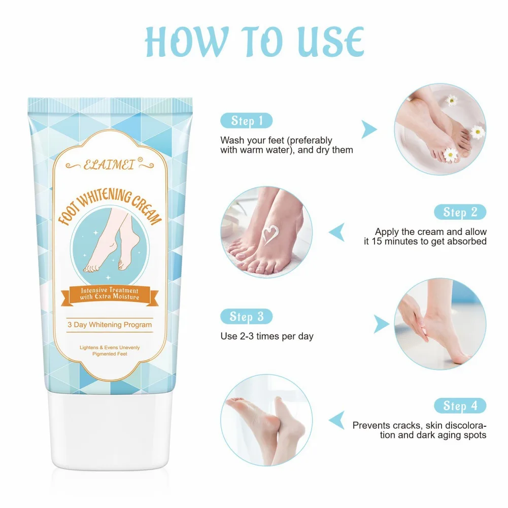 

Whitening Treatment Foot Cream Hydrating Smooth Delicate Foot Skin Care Foot Care Tool 60ml New Arrival