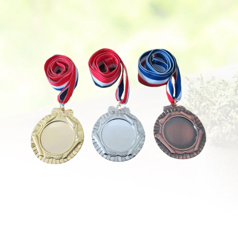 

3pcs Creative Award Medals Universal Metal Medals with Lanyard for Sports Academics Competition (Gold, Silver and Bronze, 1pc fo