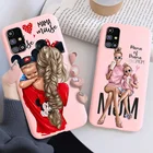Чехол карамельных цветов для телефона Samsung Galaxy S21 S20 S10 Plus, ультра-Чехлы, мягкий чехол с милой мамой и ребенком для Samsung S21 S20 FE S9