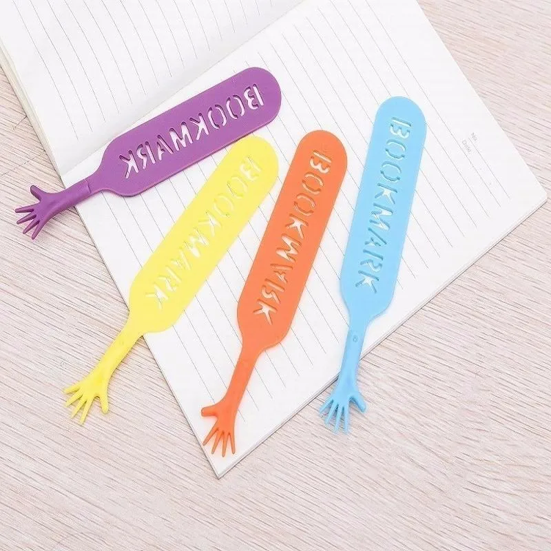 

Solid Color Help Me Students Library Cartoon Plastic Colorful Hand Bookmark Plastic stationary Office & School Supplies