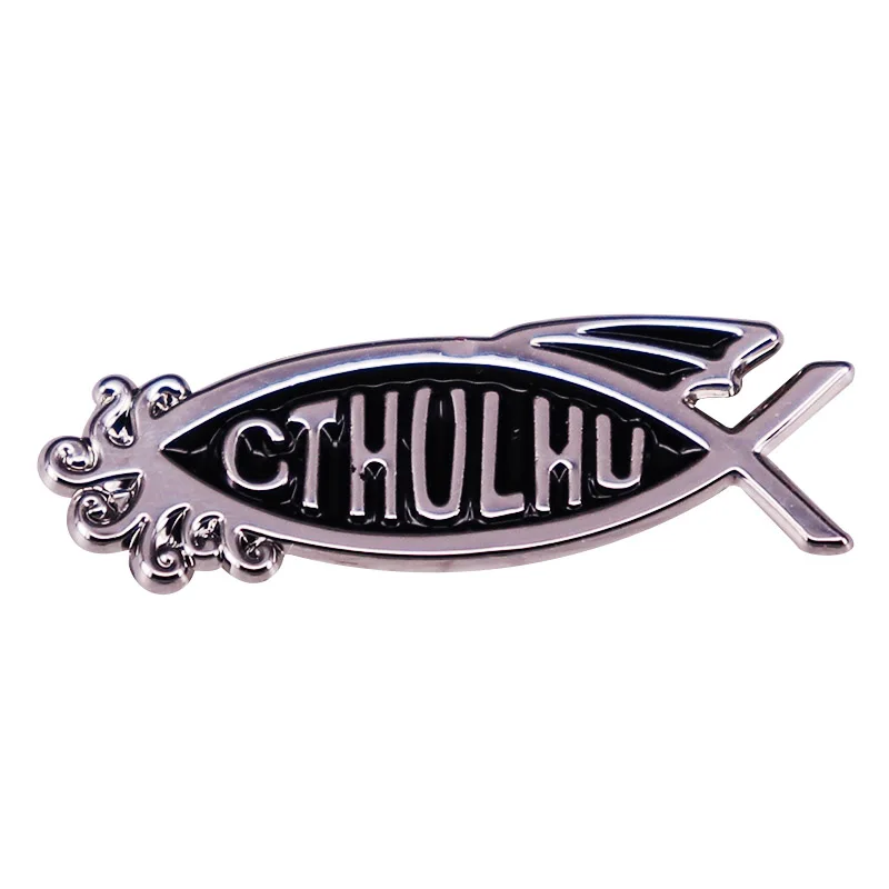 Эмалированная брошь Cthulhu в виде рыбы с пародией Кристиан митоса коллекция Lovecraft