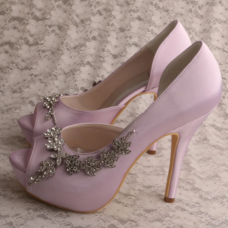 Женские туфли на высоком каблуке ручной работы атласные свадебные цвета