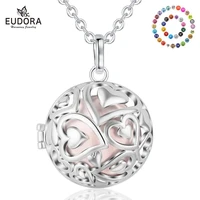 eudora 20mm harmony ball pendant necklace heart round locket cage fit 2018mm musical sound chime ball for pregnant women k292