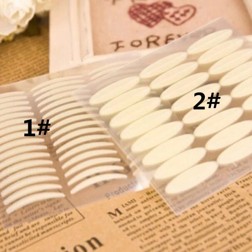 Суперлипкая лента для макияжа глаз широкая и узкая клейкая 48 шт. Прочный