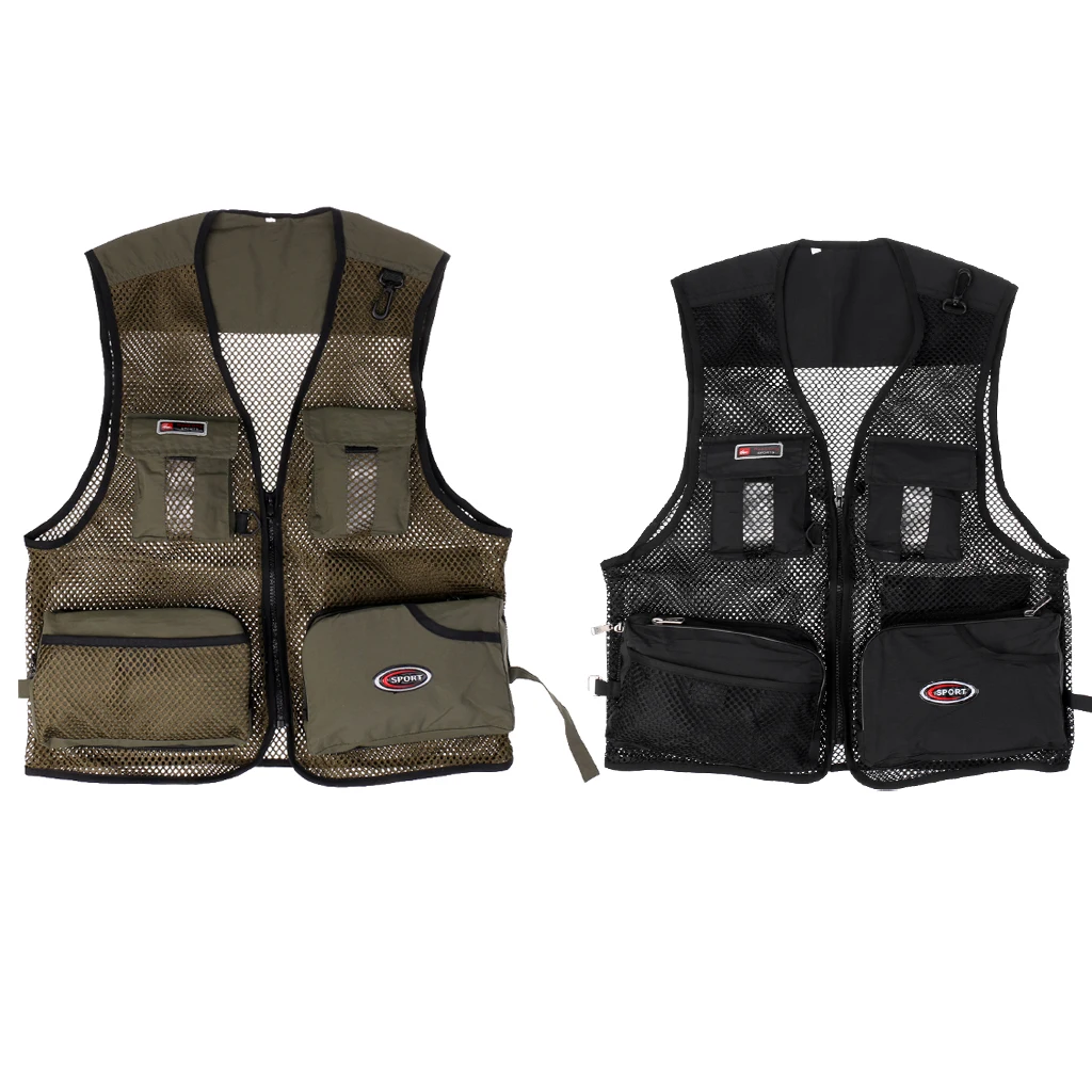 Мужская Летняя Повседневная жилетка на молнии с множеством карманов для охоты