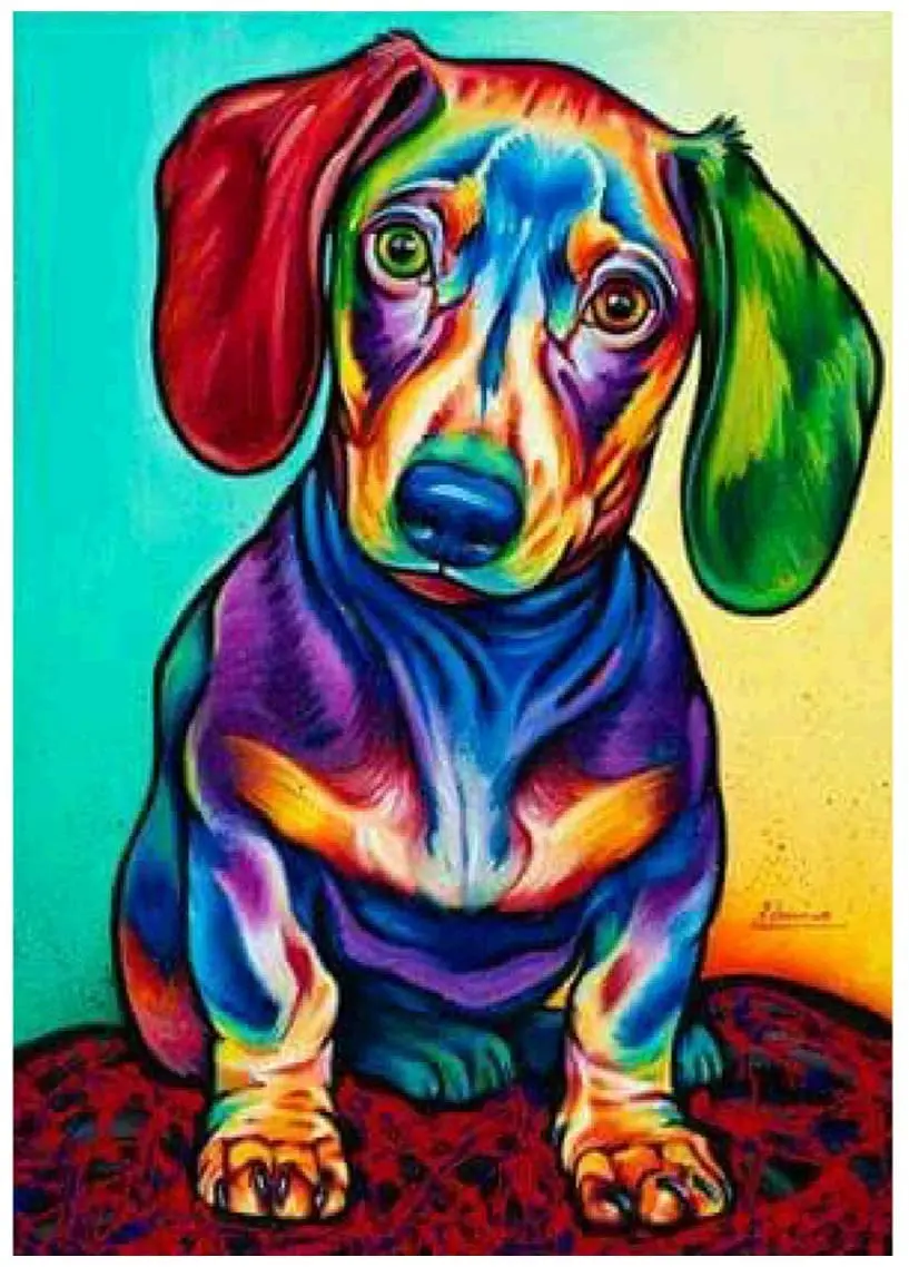 

DIY 5D Diamond Painting Kits Round Drill Crystal Rhinestone Pictures Arts Craft for Home Wall Decor Gift Dachshund Sausage Dog
