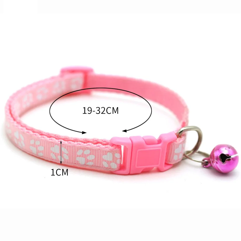

12 Colors Pet Dog Cat Collar Adjustable Pet Dog Cat Collar with Bell Pet Bell Collar for Cat Small Dogs Pet Accessories