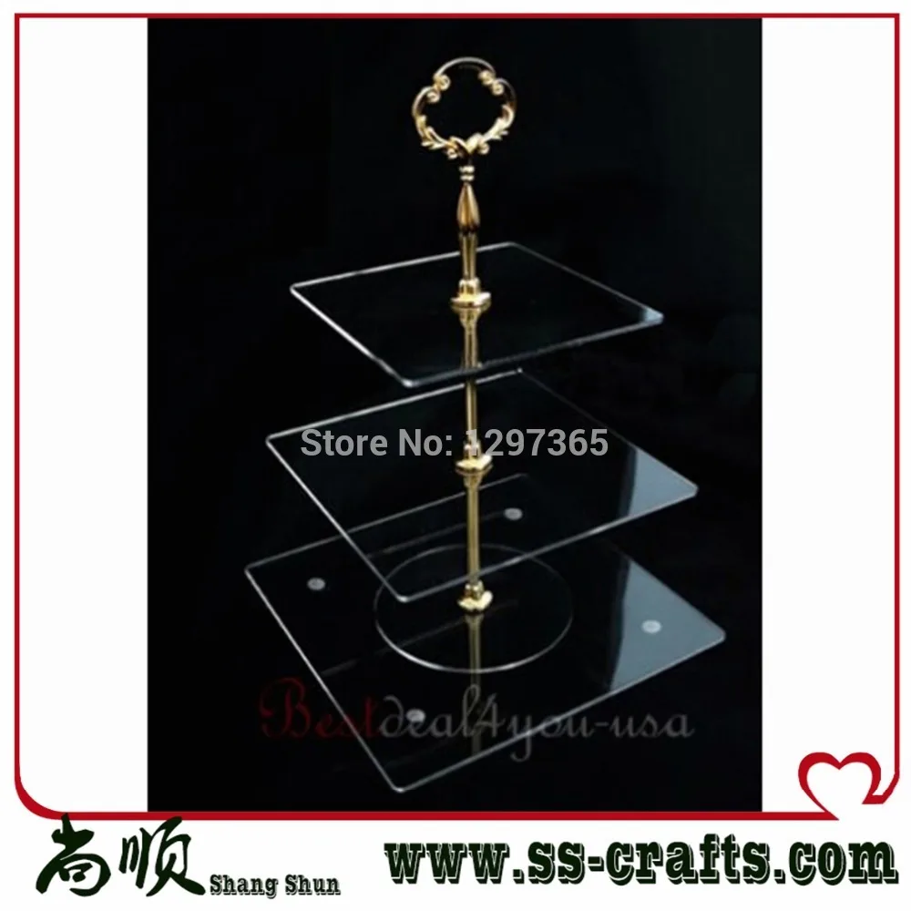 Акриловая квадратная уникальная модная подставка для свадебного торта | Дом и