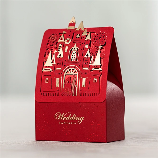 

5PCS Creative Euro style castle Gift box Creative Kraft Paper DIY gift bag Candy box Wedding Party Supplies Exquisite gift box