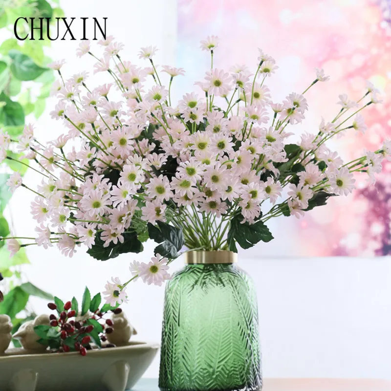 Искусственный шелк 30 Цветочная голова мини маргаритки для дома гостиной