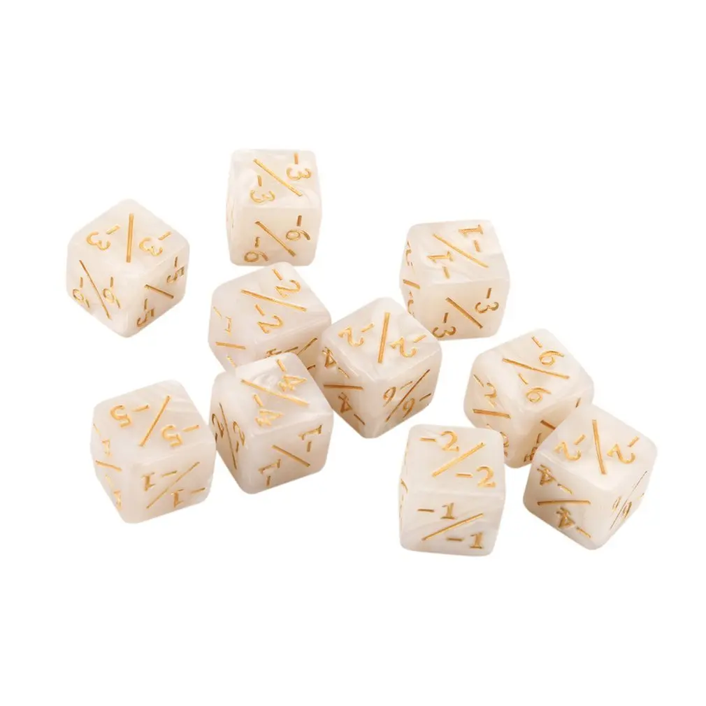 10x игральные кости счетчики 5 положительных + 1/+ 1 и отрицательных-1/-1 для волшебной