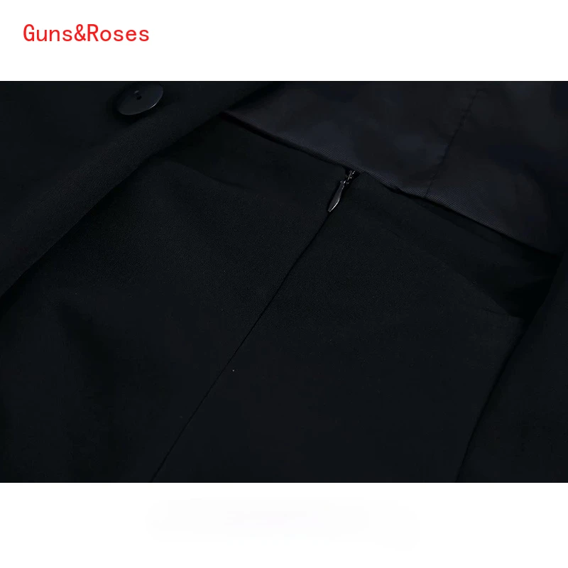 

Jumpsuits Women 2021 Chic Fashion With Metal Buttons Black Playsuits Vintage Long Sleeve Pockets Short Women Mujer