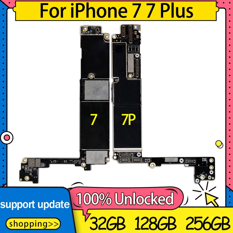 100% разблокированная материнская плата для iPhone 7 Plus с Touch ID P системой IOS|Антенны