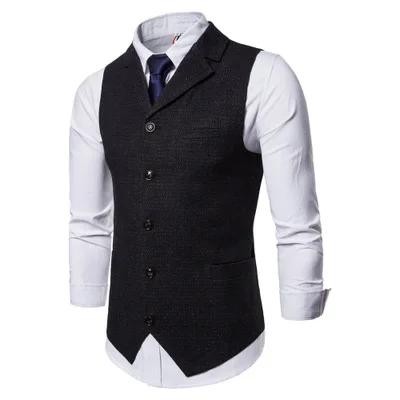 

Men's suit vest autumn and winter new fashion British single-breasted men's suit vest European yard Slim vest men