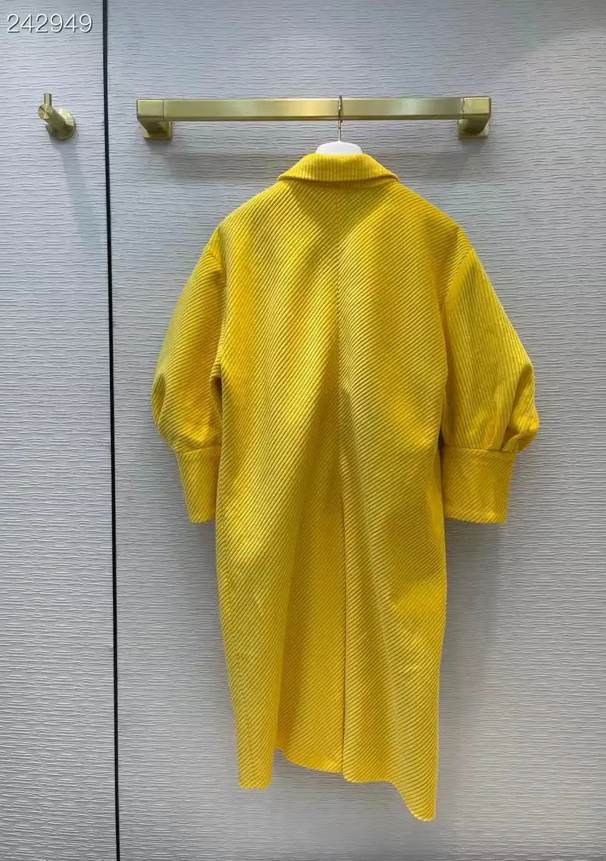 fashion brand new women trench coat long single breasted oversize lady clothes yellow autumn winter outerwear coat hot quality free global shipping