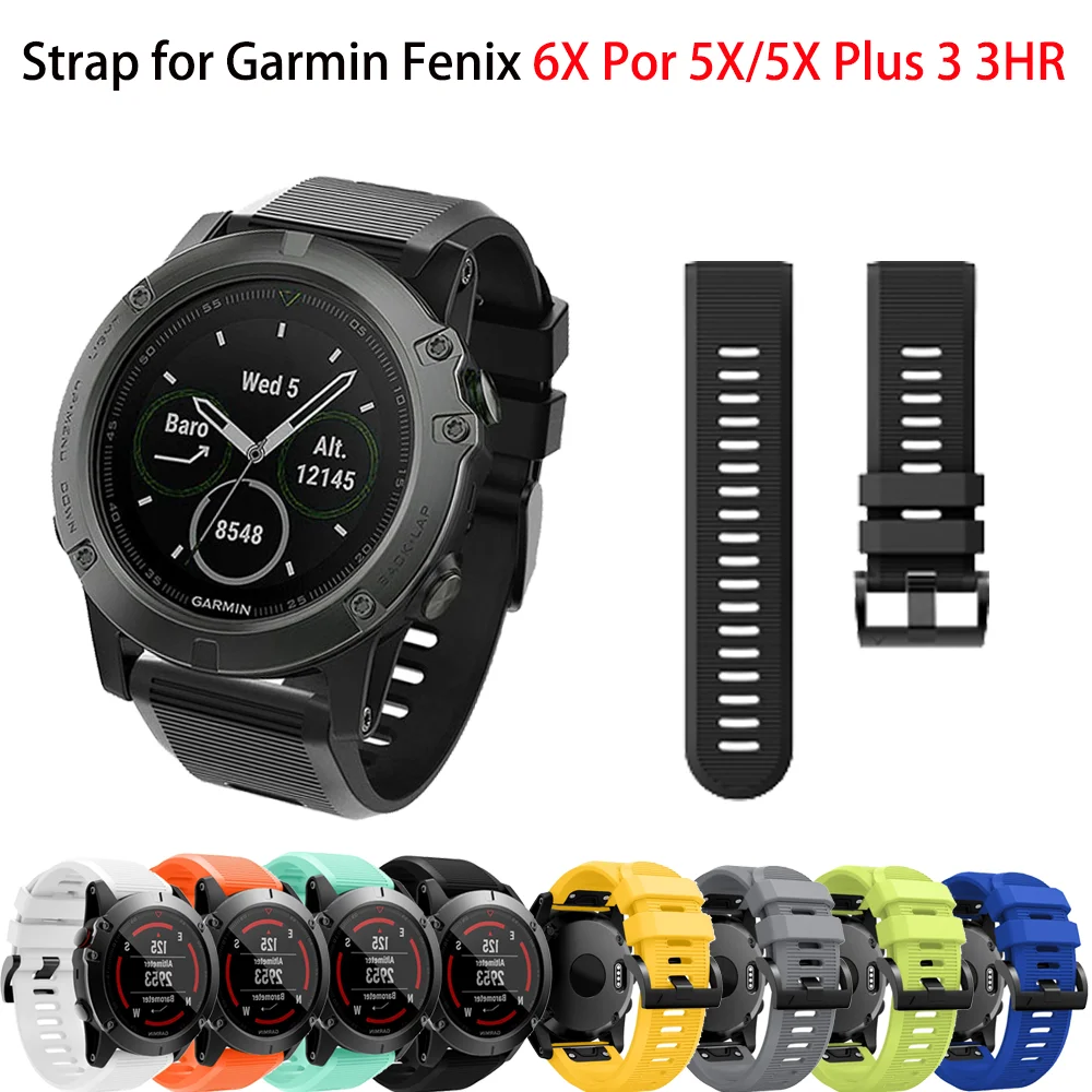 

Ремешок силиконовый для Garmin Fenix 6 6X Pro 5 5X Plus 3 3HR D2, браслет для наручных часов Fenix6 Fenix5 Easyfit, 26 22 20 мм