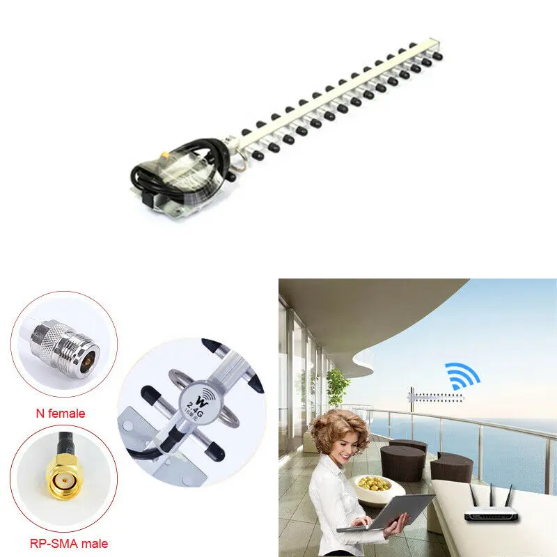 Универсальная 2 4 ГГц 25dBi направленная наружная беспроводная антенна Yagi WiFi для