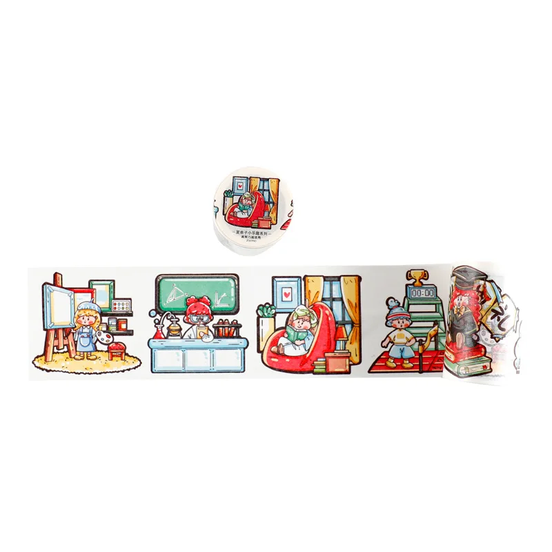 

Cartoon Girl Daily life Washi Tape Cute DIY Decoration Sticker Scrapbooking Diary Adhesive Masking Tape stationery school supply