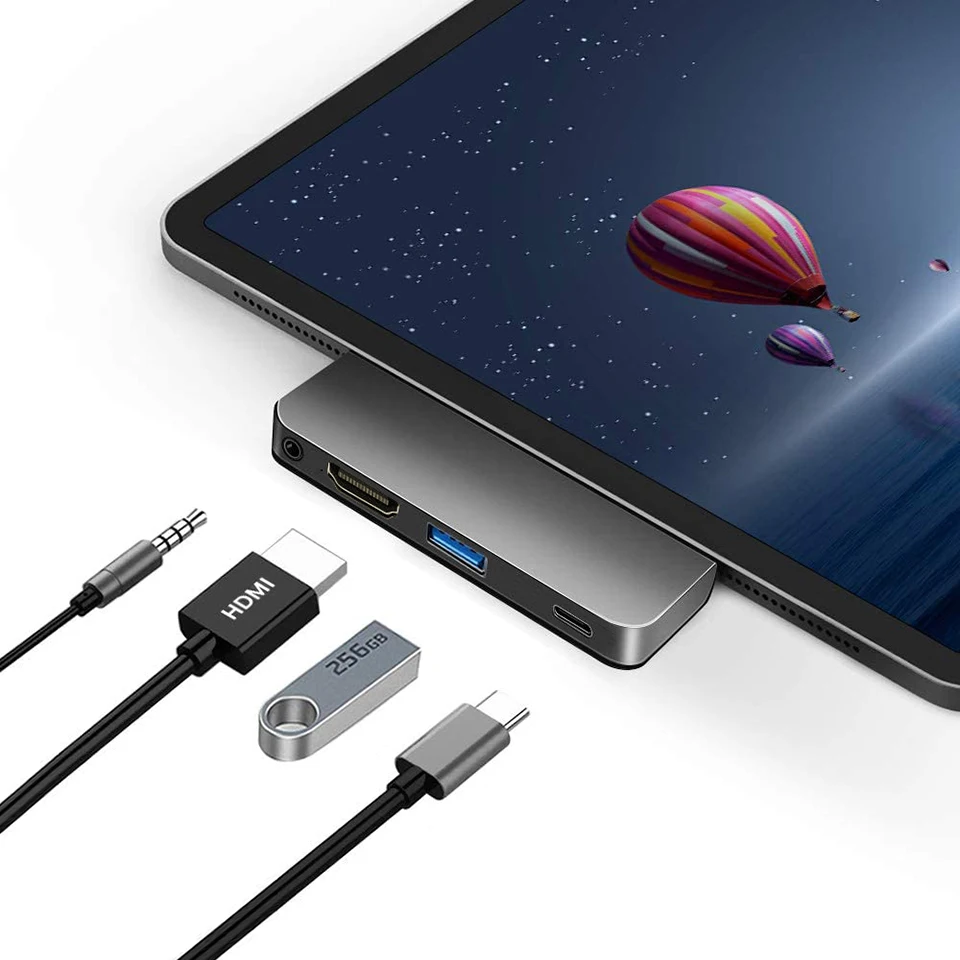 

Док-станция USB-C/HDMI, Аксессуары для iPad Pro 2018, 2020, подключение USB-накопителя, поддержка OTG