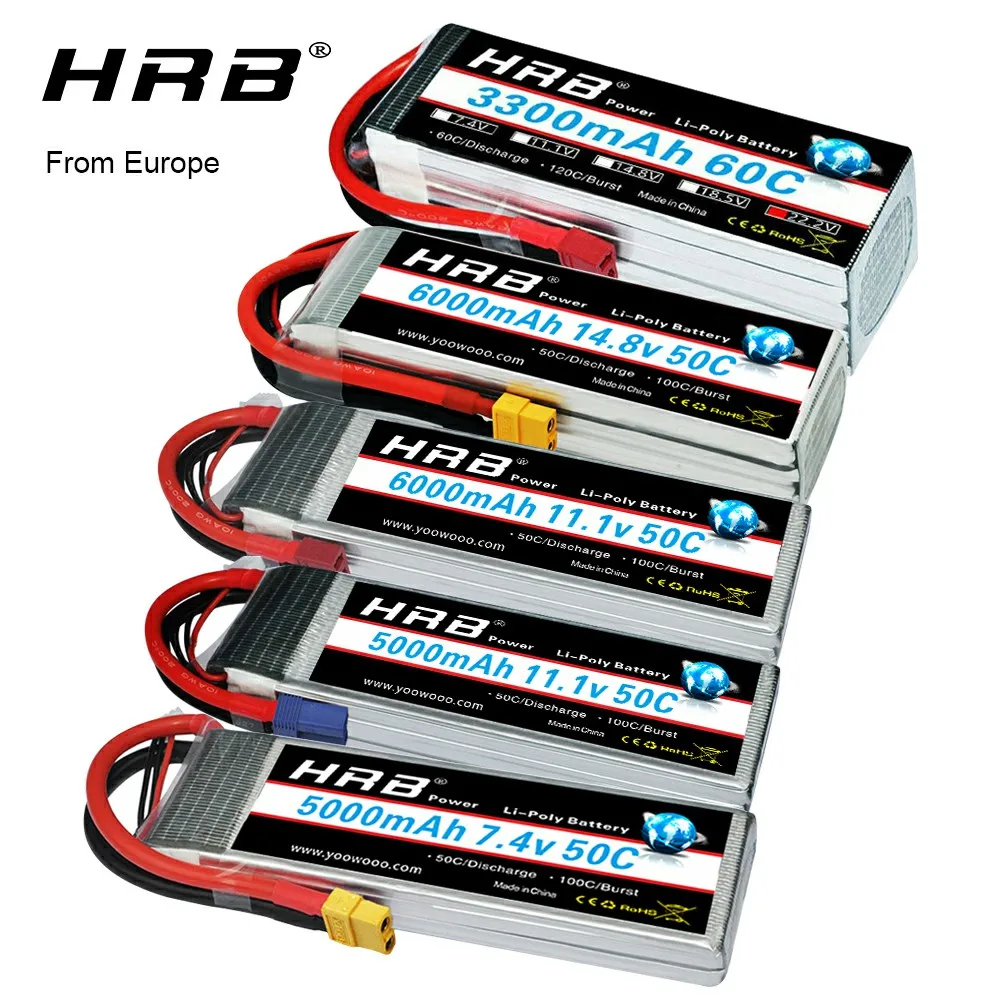 Аккумулятор HRB Lipo 2S 3S 4S 5S 6S 7 4 В 11 1 14 8 в 22 2 3300 мАч 4000 5000 6000 7000 для радиоуправляемой