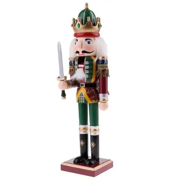 

5x30cm Wooden Nutcracker Solider Figures Model Puppet Doll Toy Home Decor #1
