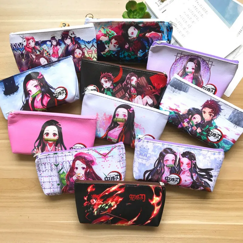 

Anime Demon Slayer Kimetsu No Yaiba Pencil Case Cute PU Zipper Pencil Bag Pencil Box kids Stationery gift