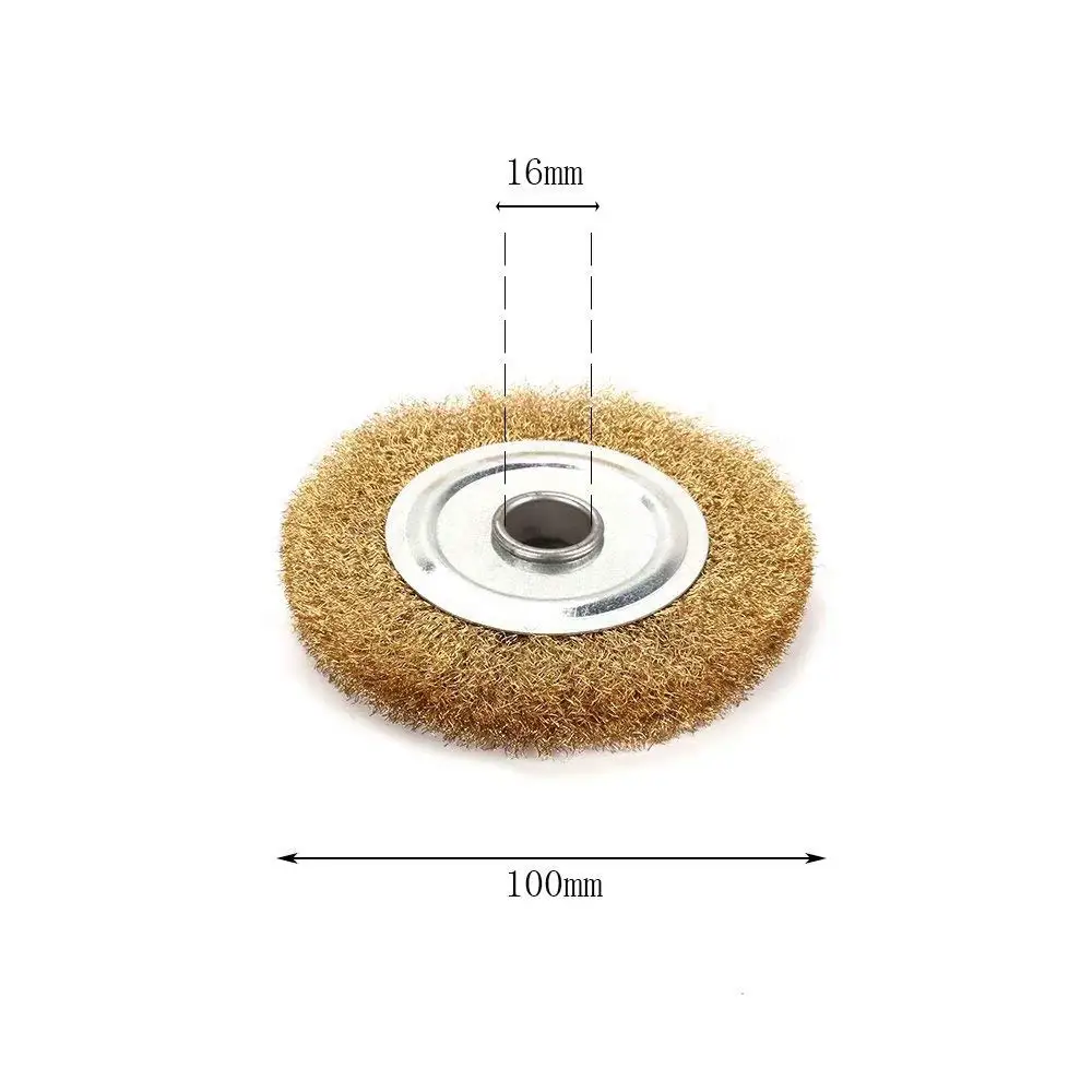 ОБЖИМНАЯ латунная плоская щетка колесо из медной проволоки для настольной