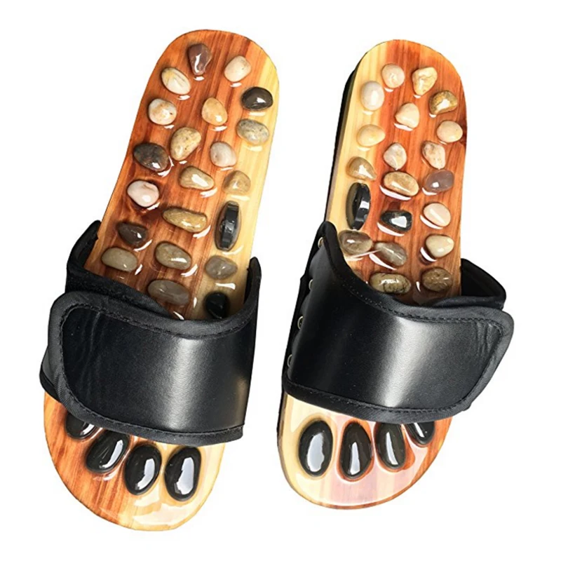 Массажные шлепанцы унисекс летние сандалии с каменными вставками для педикюра и