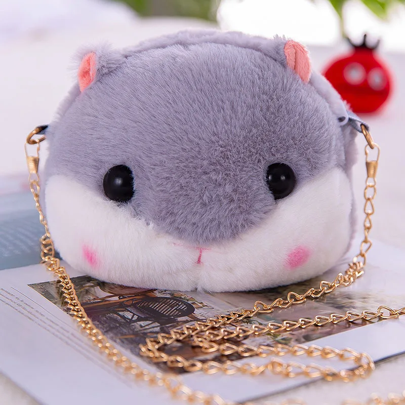 

2020 new small fresh literary dumb cute hamster coin purse girl cute crossbody shoulder bag