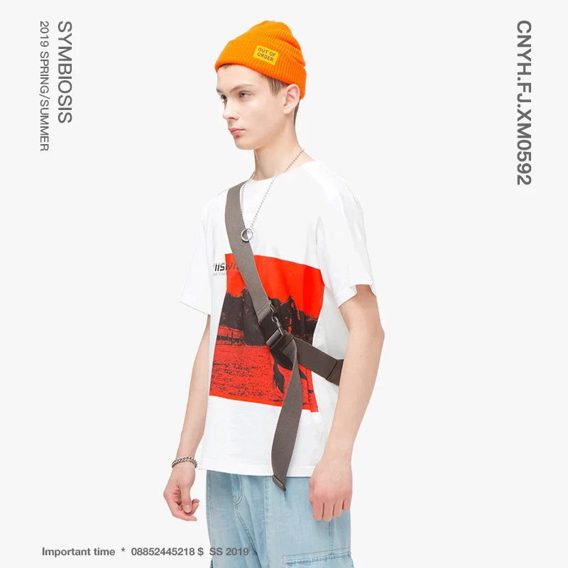 VIISHOW 2019 летняя футболка с короткими рукавами Мужская холодный белый Круглый