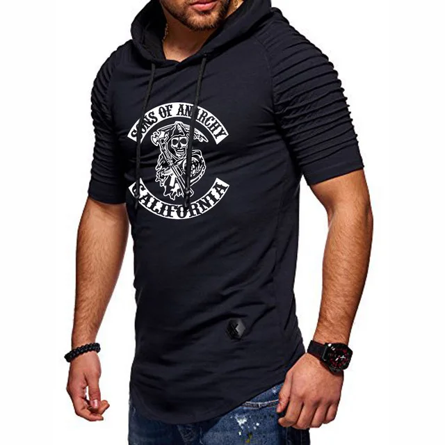 Футболка мужская летняя хлопковая со складками и принтом черепа | Автомобили