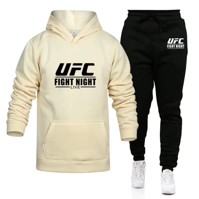 

2021 Men's Sets Spring Autumn Sets Hoodie+Pants Two Pieces Casual Tracksuit Male Sportswear Gym Brand Clothing sweatshirt Suit