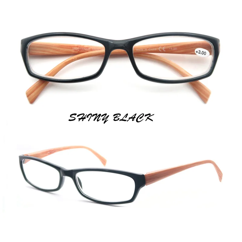 Очки для чтения Для женщин Прямоугольные рамки очки с Wood Look верхнего края