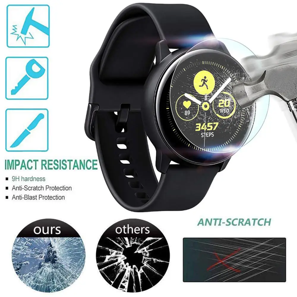 

Защитная пленка для экрана из закаленного стекла для Samsung Galaxy Watch Active clear 9H Защитная пленка для стекла ультра-тонкая защита от царапин