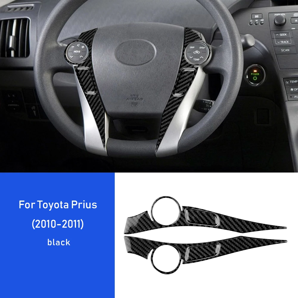 

Настоящее мягкое углеродное волокно для Toyota Prius 2010 2011, LHD RHD, кнопка рулевого колеса автомобиля, наклейка на рамку, аксессуары, внутренняя отделка