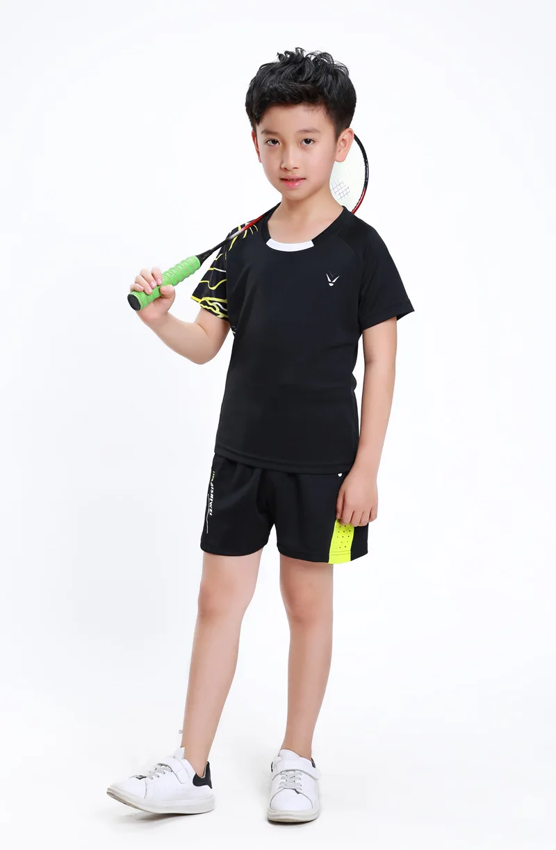 Летние Детские рубашки для бадминтона быстросохнущая дышащая футболка из