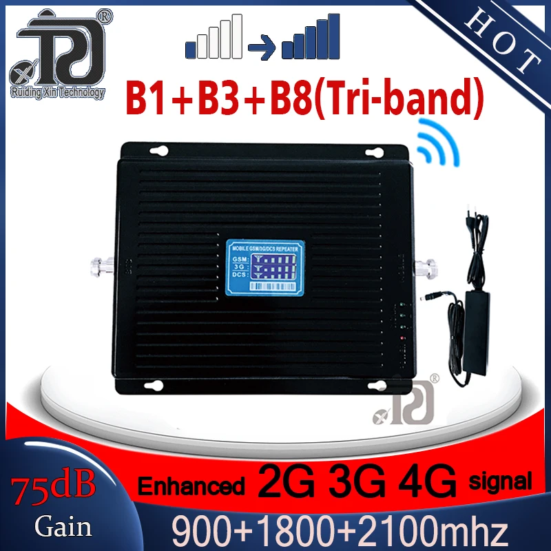 Трехдиапазонный усилитель сигнала 2g 3g 4g Booster900 1800 2100 мобильный сигнал boosterGSM WCDMA UMTS